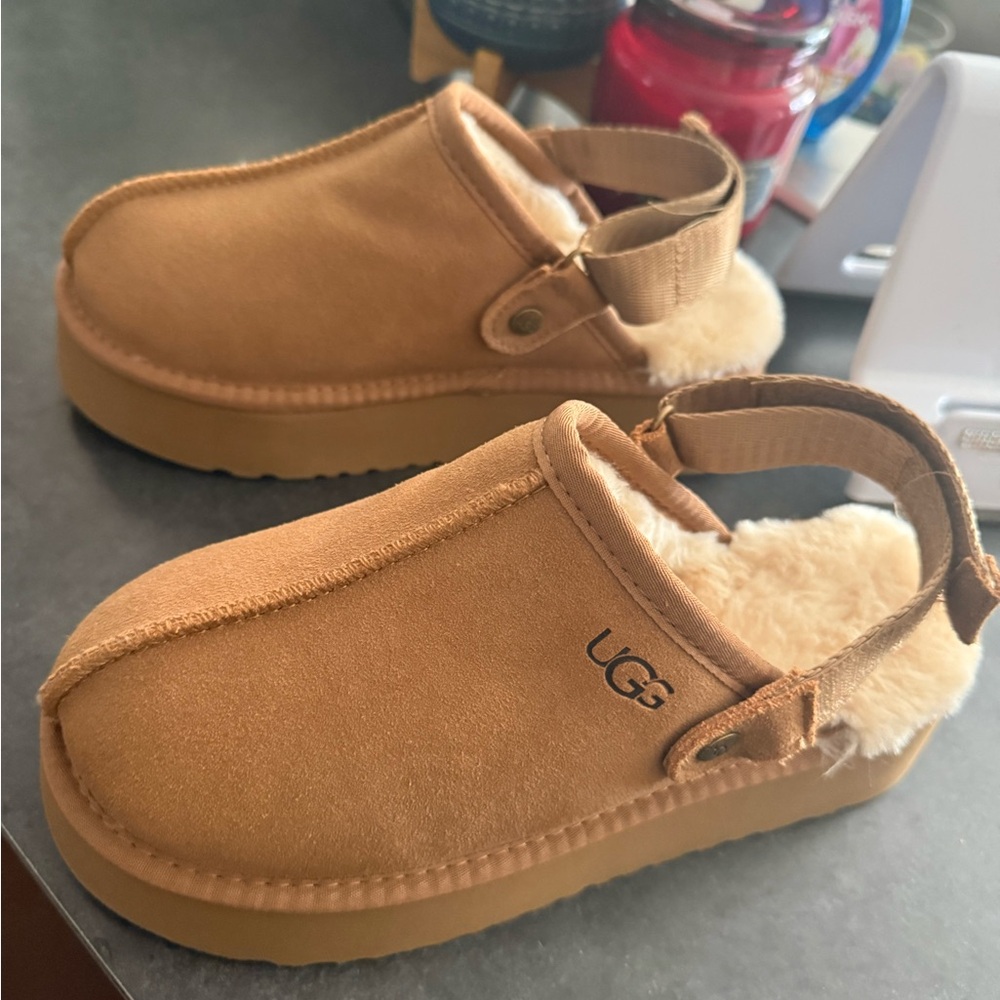 Beautiful platform suede clogs/ slide in boots